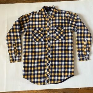 VINTAGE OUTDOOR EXCHANGE QUILTED FLANNEL JACKET SIZE M TALL BLUE/ORANGE